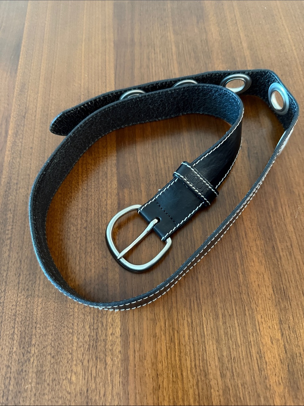 Joop ( German  brand) Woman Black Leather Belt with Silver Buckle